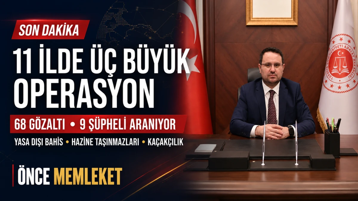 Akın G&uuml;rlek a&ccedil;ıkladı: 11 ilde &uuml;&ccedil; b&uuml;y&uuml;k operasyon, 68 g&ouml;zaltı
