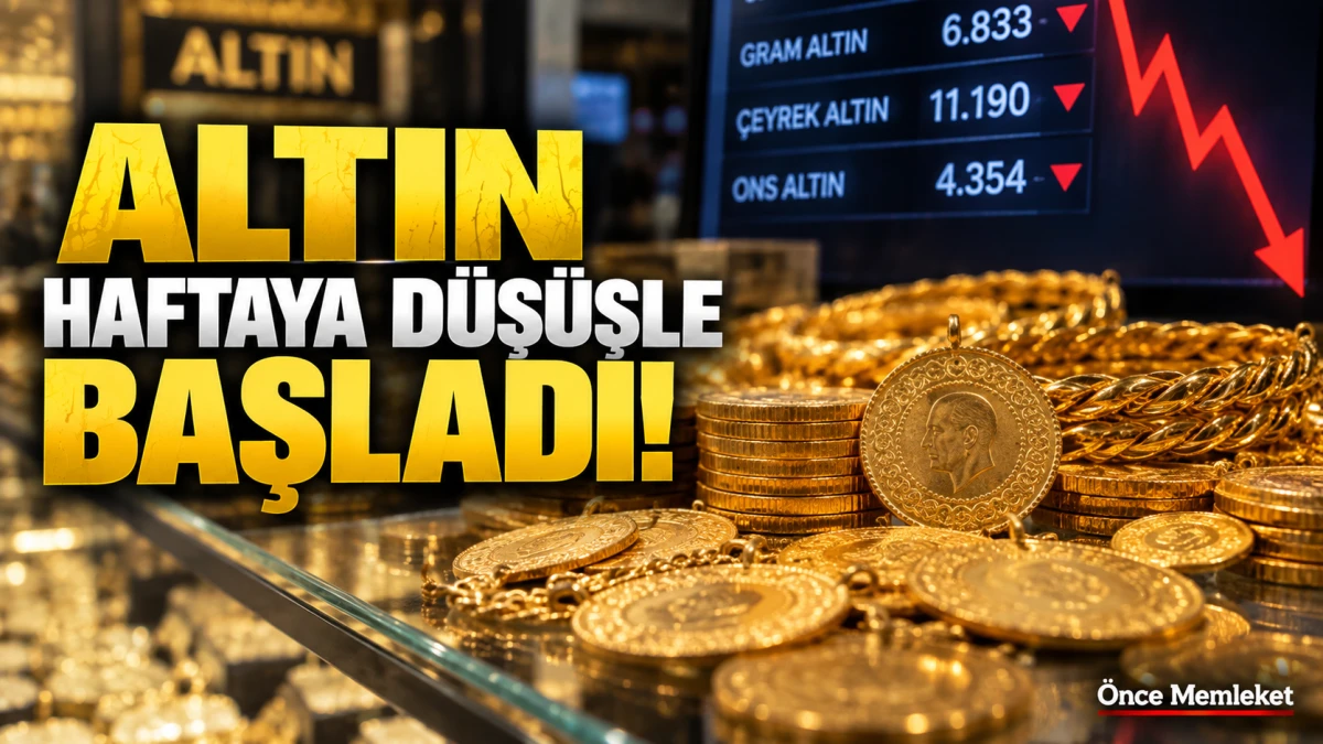 Altın yeni haftaya d&uuml;ş&uuml;şle başladı: Gram 6 bin 800 lira bandında