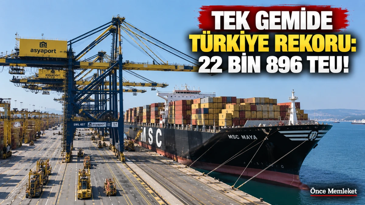 Asyaport'ta T&uuml;rkiye rekoru: Tek gemide 22 bin 896 TEU