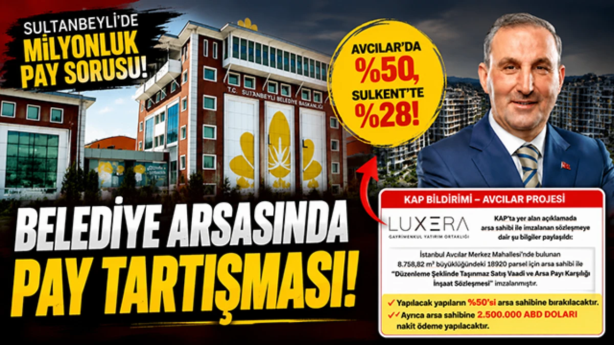 Aynı Şirket, İki Farklı Arsa Modeli: Avcılar&rsquo;da %50 Pay ve 2,5 Milyon Dolar, Sultanbeyli&rsquo;de Belediye Arsasına %28 Pay