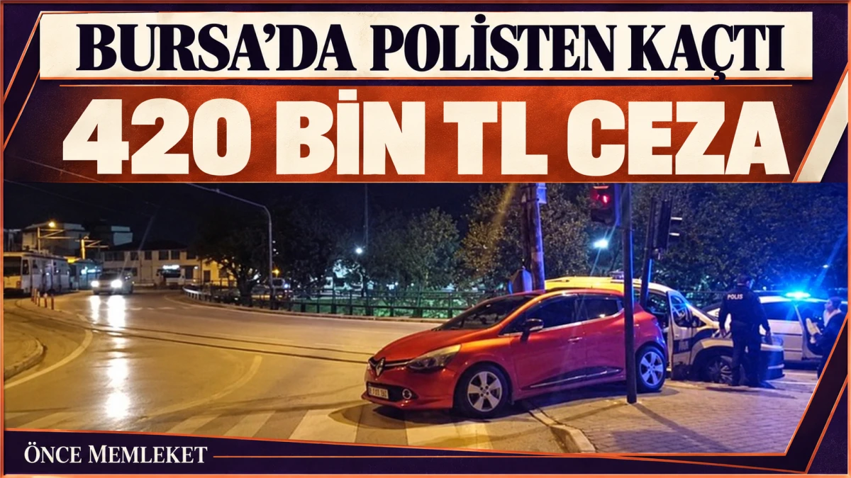 Bursa&rsquo;da Polis Denetiminden Ka&ccedil;arken Kaza Yaptı: 420 Bin Lira Ceza