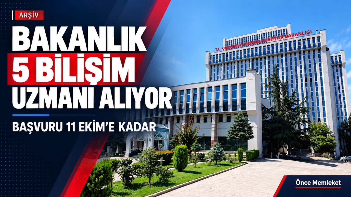 &Ccedil;alışma Bakanlığı 5 bilişim personeli alacak