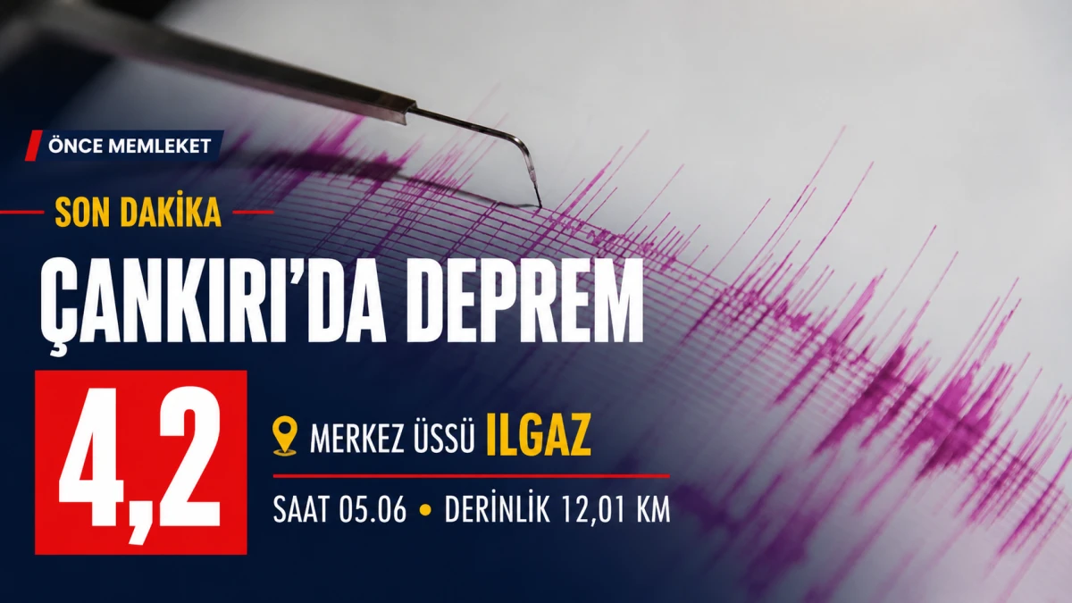&Ccedil;ankırı g&uuml;ne depremle uyandı: Ilgaz&rsquo;da 4,2 b&uuml;y&uuml;kl&uuml;ğ&uuml;nde sarsıntı