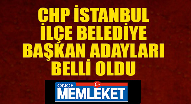 CHP İstanbul ilçe adayları belli oldu