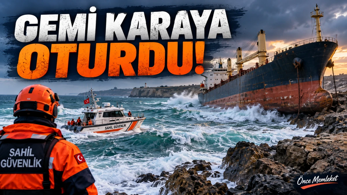 İstanbul'da fırtınanın ortasında gemi alarmı: Halatı koptu, karaya oturdu!