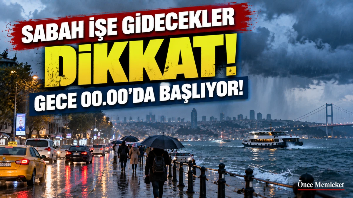 İstanbul'da yağış gece yarısından sonra kuvvetlenecek: 24 saatlik uyarı başladı
