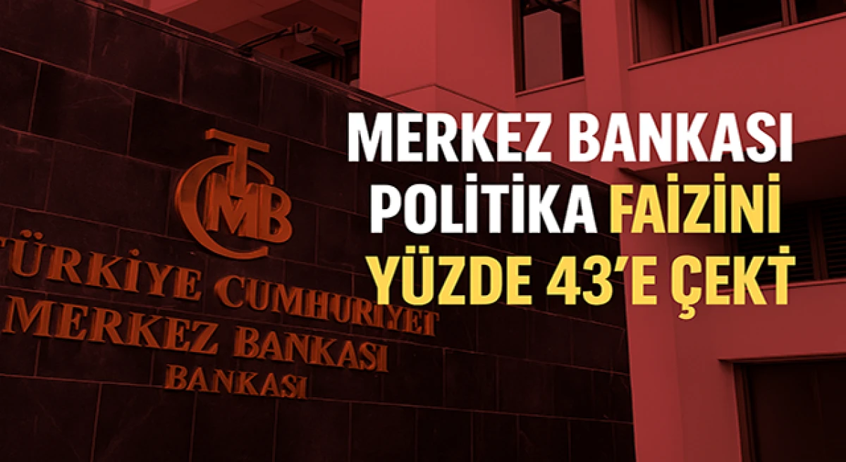 Merkez Bankası politika faizini yüzde 43’e çekti