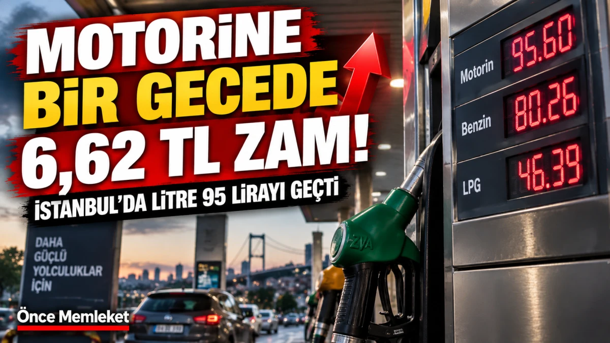 Motorine tek gecede 6,62 TL zam: İstanbul'da litre 95 lirayı ge&ccedil;ti