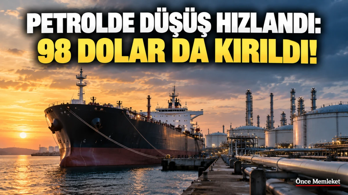 Petrolde d&uuml;ş&uuml;ş hızlandı: Brent 98 doların altını g&ouml;rd&uuml;