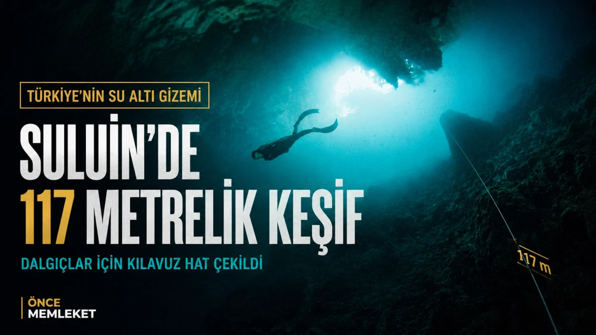 Suluin Mağarası&rsquo;nda 117 metrelik keşif: Dalgı&ccedil;lar i&ccedil;in kılavuz hat &ccedil;ekildi